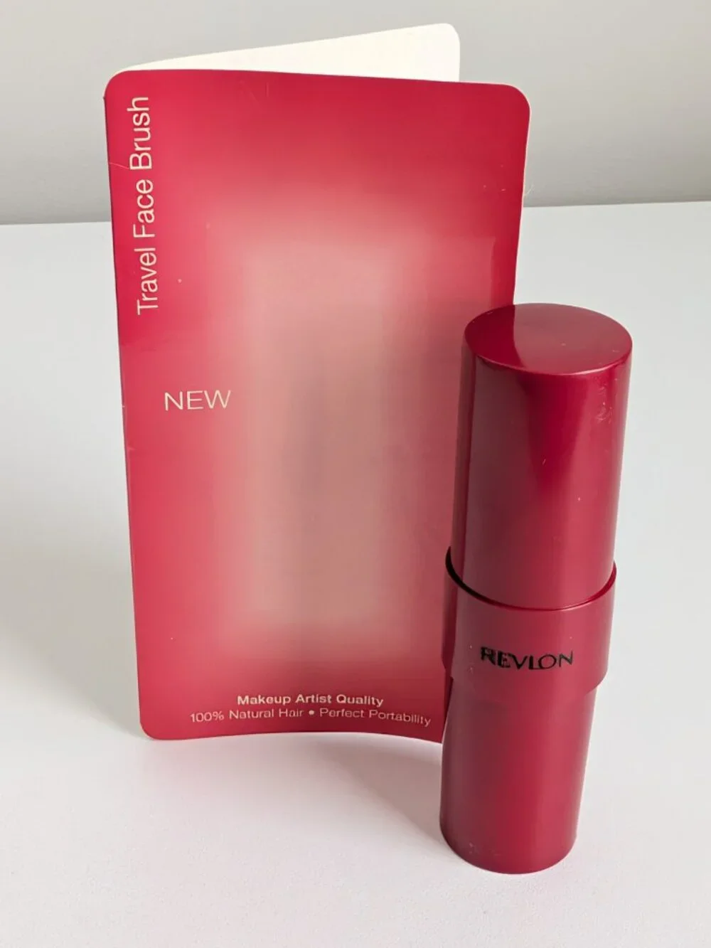 Revlon Beauty Shapers Travel Face Brush Retractable New 100% Natural Hair